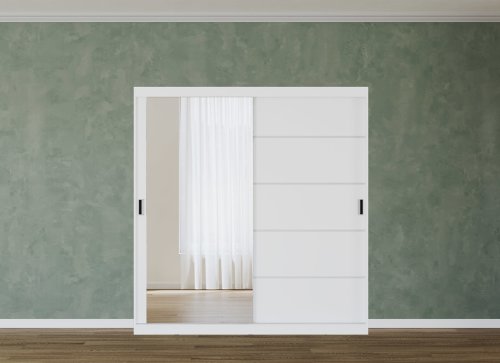 Dulap alb cu oglinda dormitor - Blanco - 4 - 184 cm