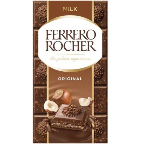 ......Ferrero Rocher Milk Chocolate Hazelnut Bar - ciocolata cu lapte 90g (EXP 19.06.23)