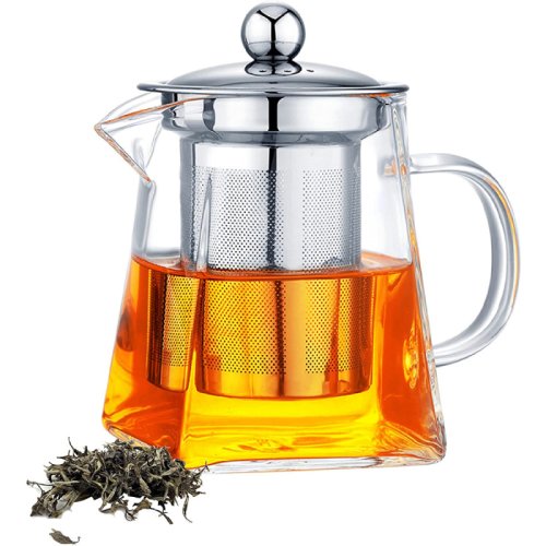Ceainic cu infuzor Quasar & Co, 750 ml, recipient pentru ceai/cafea, transparent
