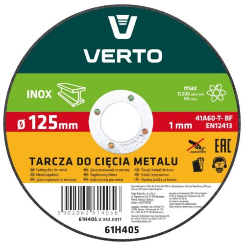 Disc Taiere Metal Verto, 125x1 mm, Prindere 22.2 mm, pentru Flex