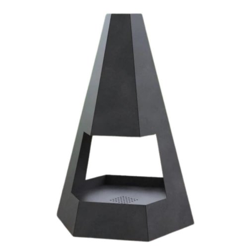 Vivatechnix - Incalzitor pentru terasa/gradina, pyramid hexagon double kro-1079, otel, negru, 1200x700x813 mm, grosime 3 mm