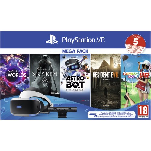 PlayStation VR Mega Pack V2, PlayStation VR + Camera PS4 V2 + 5 jocuri