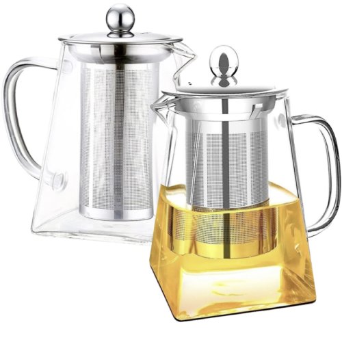 Set 2 ceainice cu infuzor Quasar & Co, 350 ml, recipiente pentru ceai cu infuzor si capac