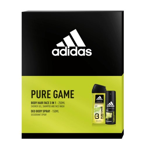 Set 2 Produse Adidas Pure Game, Gel de Dus 250 ml, Spray Deodorant 150 ml