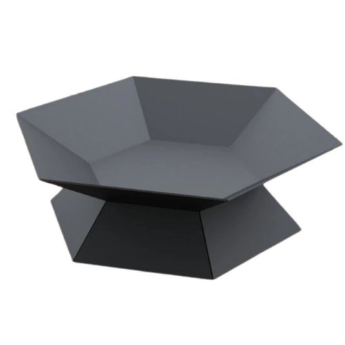 Vivatechnix - Vatra pentru terasa/gradina, hexagon fire pit kro-1072, otel, negru, diametru 870 mm, grosime 3 mm