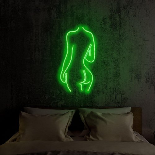 Aplica de Perete Neon Sexy Woman, Verde