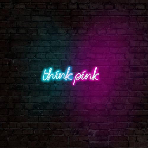 Neon Grafic - Aplica de perete neon think pink, 57 x 19 cm