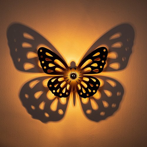 Adana - Aplica de perete umbra fluturas, negru, 52 x 38 x 12 cm