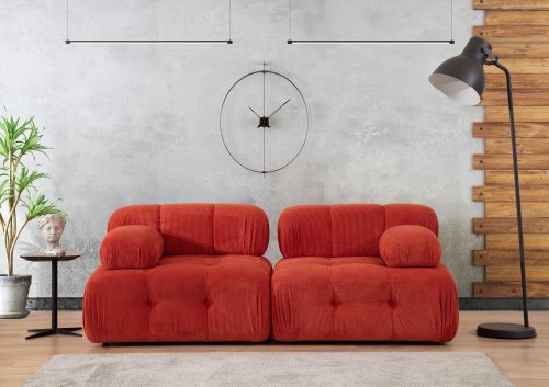 Canapea fixa 2 locuri, Roșu, 210 x 80 x 105 cm