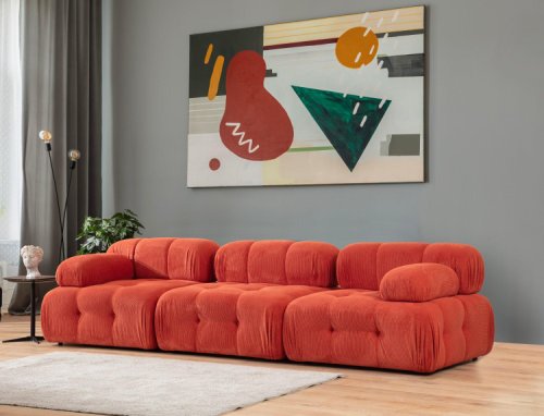 Canapea Zafer, Roșu, 315 x 80 x 105 cm