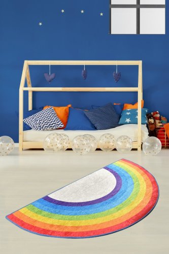 Chilai - Covor de copii curcubeu, multicolor, 160x85 cm