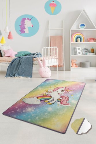 Chilai - Covor de copii flying unicorn, multicolor, 160x100 / 140x190 cm