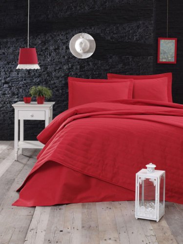 Enlora Home - Cuvertură de pat double, roșu, 220 x 240 cm