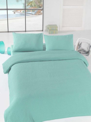 Eponj Home - Cuvertură de pat o persoana, verde, bumbac, 160 x 240 cm