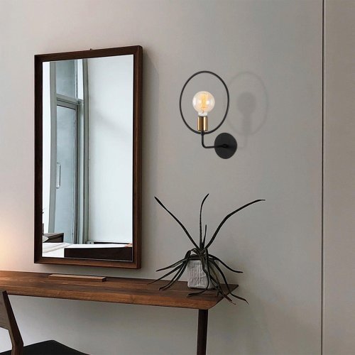 Tatum - Lampa de perete circle wall lamp, negru, 26x38x19 cm