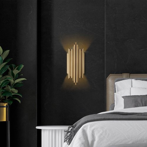 Lampa de perete Reis Wall Lamp, Aur, 18x40x8 cm