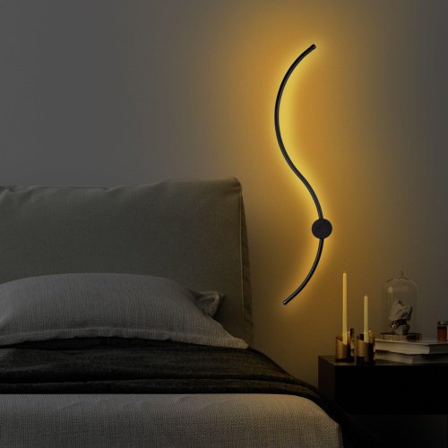 Fresno - Lampa de perete wake up wall lamp 13601, negru, 17x90x10 cm