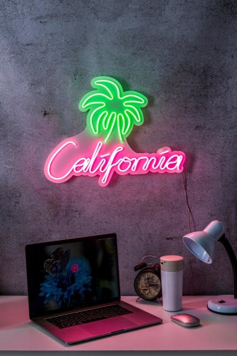 Neon Graph - Lampa neon california, verde, 39x2x50 cm