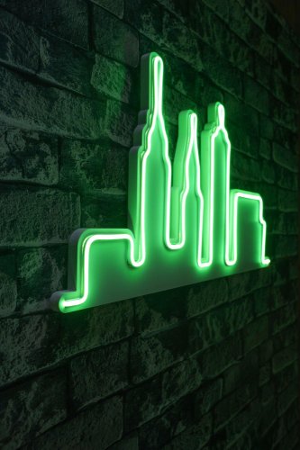 Neon Graph - Lampa neon city skyline, albastru, 61x2x32 cm