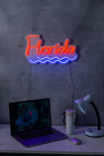 Lampa Neon Florida, Roșu, 25X2X43 Cm