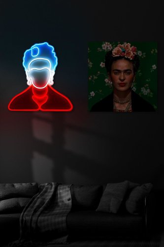 Lampa Neon Frida Kahlo, Alb, 45X3X42 Cm