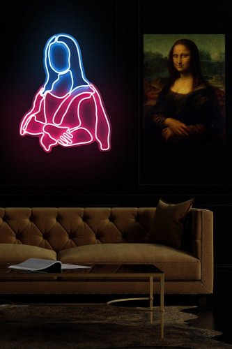 Lampa Neon Mona Lisa, Roz, 51X3X40 Cm
