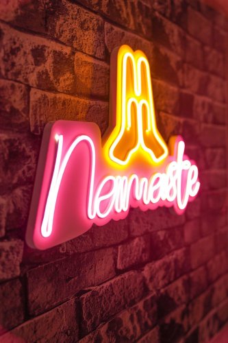 Lampa Neon Namaste, Roz, 48X2X30 Cm