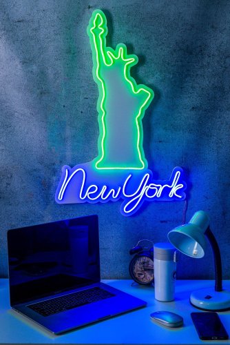 Lampa Neon New York, Verde, 70X2X46 Cm