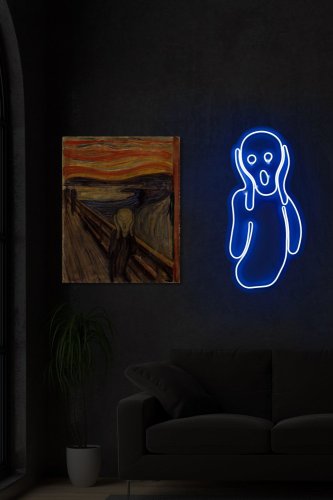 Neon Graph - Lampa neon scream, albastru, 55x3x28 cm