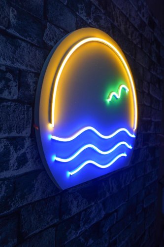 Neon Graph - Lampa neon stevens, albastru, 45x2x45 cm