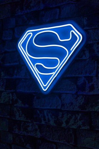 Lampa Neon Superman, Albastru, 28X3X36 Cm
