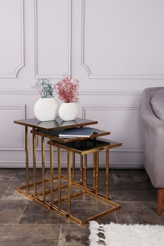 MASUTA DE CAFEA Zen Nesting Table, Aur, 35x46x35 cm