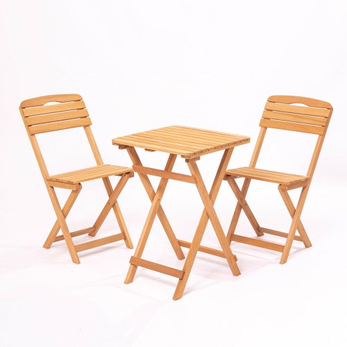 Set masă și scaune de grădină (3 bucăți) MY001, Maro, 50x72x50 cm