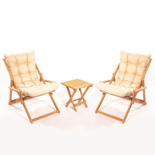 Set masă și scaune de grădină (3 bucăți) MY005, Maro, 40x40x40 cm