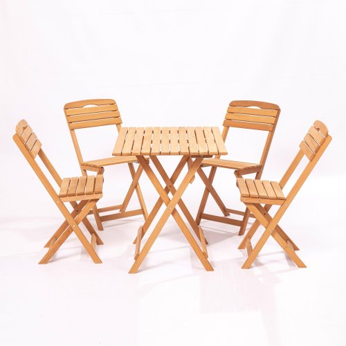 Set masă și scaune de grădină (5 bucăți) MY004, Maro, 80x72x60 cm