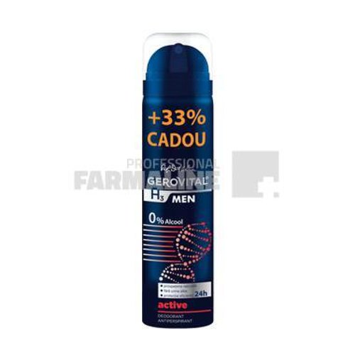 Gerovital H3 Men Deodorant spray Active 200 ml 33% Cadou