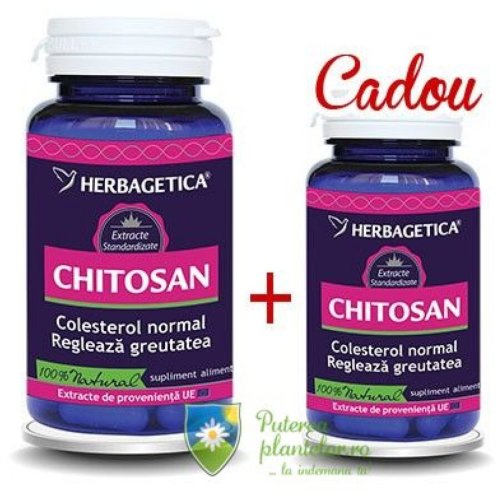 Herbagetica - Chitosan 400mg 60 capsule + 10 cps cadou