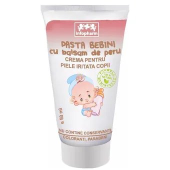 Pasta Bebini cu balsam de Peru, infopharm, crema, pentru protectia zilnica a pielii bebelusilor cu factor cicatrizant accentuat, 50 ml