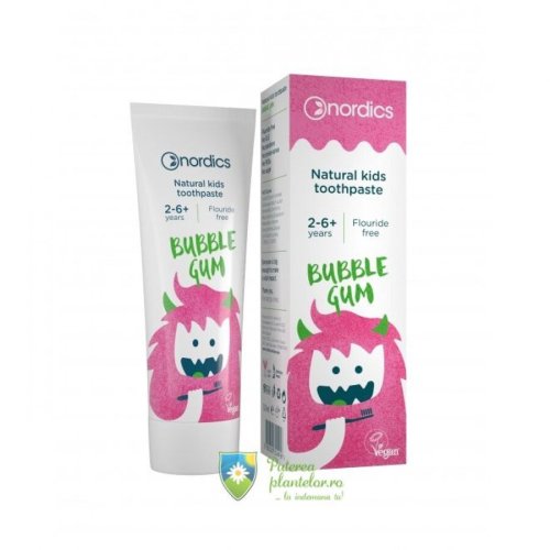 Nordics - Pasta de dinti bubble gum pentru copii 50 ml