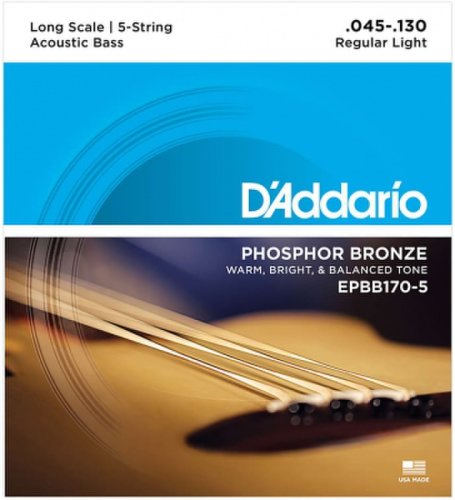 Daddario EPBB170-5 Ph Bronze Acoustic Bass 45-130