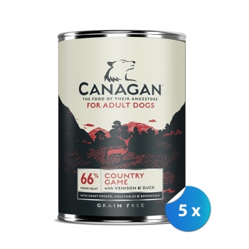 Pachet Conserve Canagan Dog Grain Free Vanat 5 x 395 g