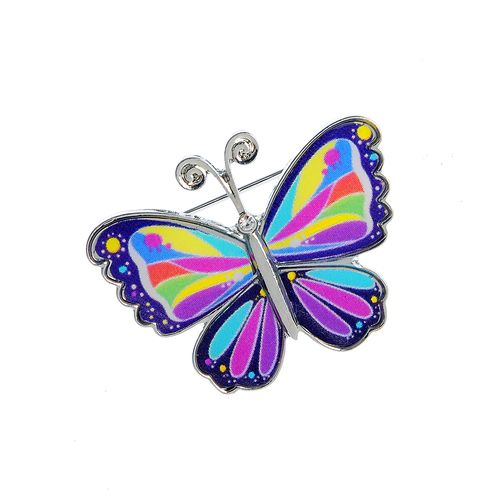 Brosa, fluture mic multicolor