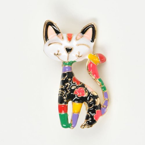 Brosa model pisica multicolora