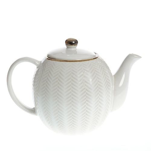 Ceainic alb din ceramica 1100ml