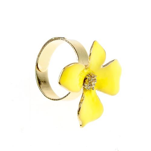 Meli Melo - Inel auriu cu floare galbena