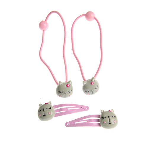 Meli Melo - Set 4 accesorii roz pentru par
