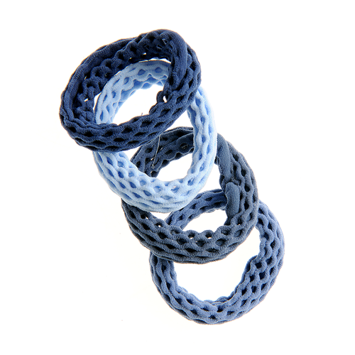 Meli Melo - Set 4 elastice albastre pentru par