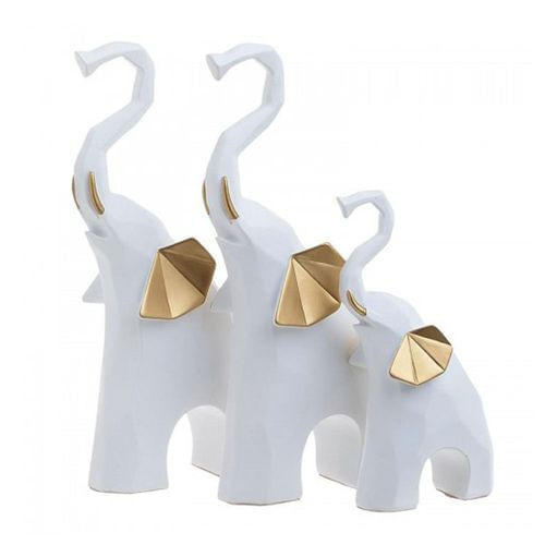 Set decorativ elefanti albi