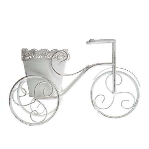 Meli Melo - Suport alb flori, tricicleta