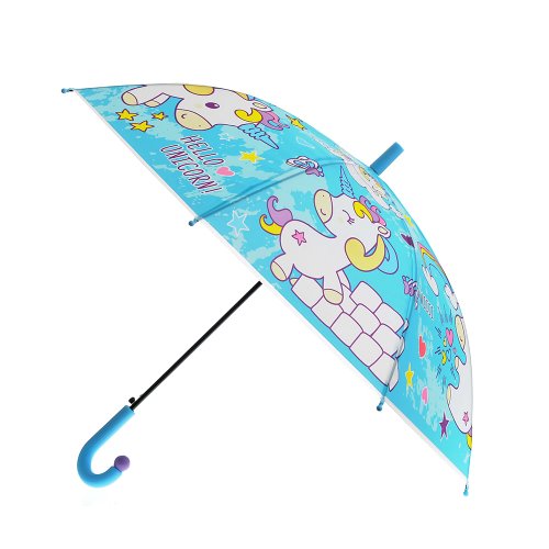 Umbrela albastra cu unicorni